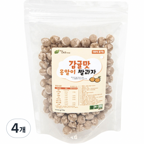 그린원푸드 유기농 옹알이 유아 쌀과자, 감귤맛, 30g, 4개