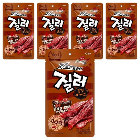 샘표 육포 질러 갈릭바베큐육포, 70g, 5개