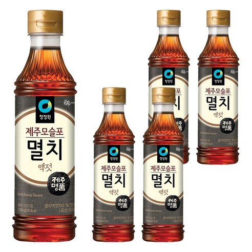 청정원 제주모슬포 멸치액젓, 750g, 5개