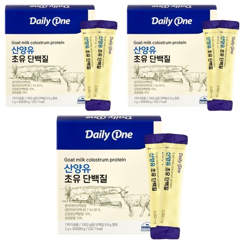 데일리원 산양유 초유 단백질 30p, 60g, 3개