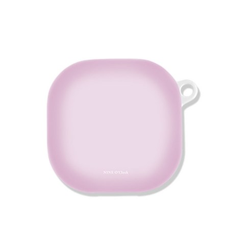 나인어클락 무지 컬러핏 갤럭시 버즈 라이브 /버즈2 케이스 + 카라비너, 베이비핑크