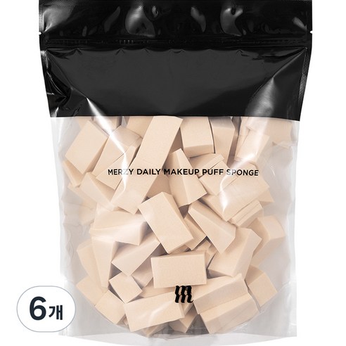 머지 데일리 메이크업 삼각 퍼프 스펀지 100p, 6개