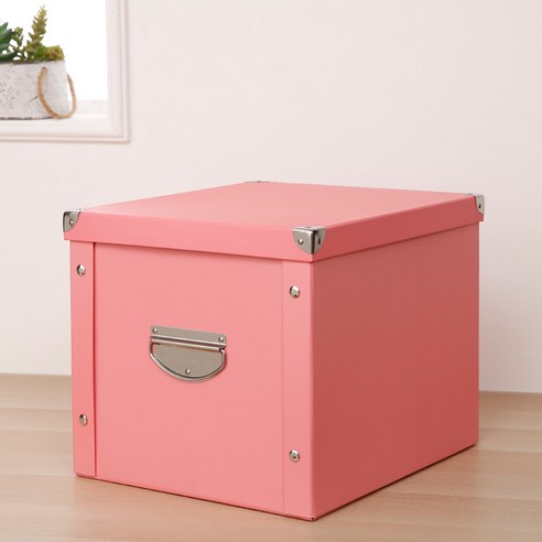 듀러블리 심플 종이 리빙박스 34 x 24 x 15 cm, 07 핑크, 1개