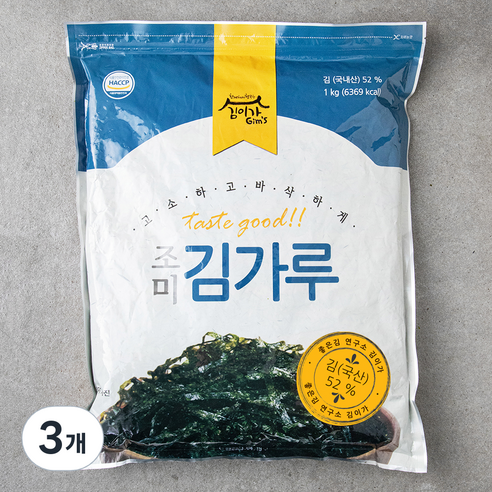 김이가 조미김가루, 1kg, 3개