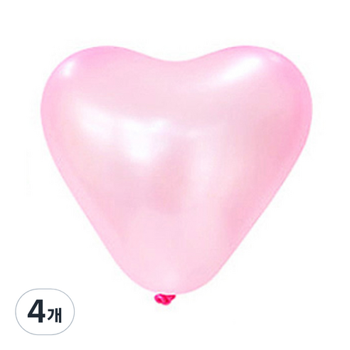 파티쇼 하트모양 풍선 스탠다드 15cm 100p, 핑크, 4개