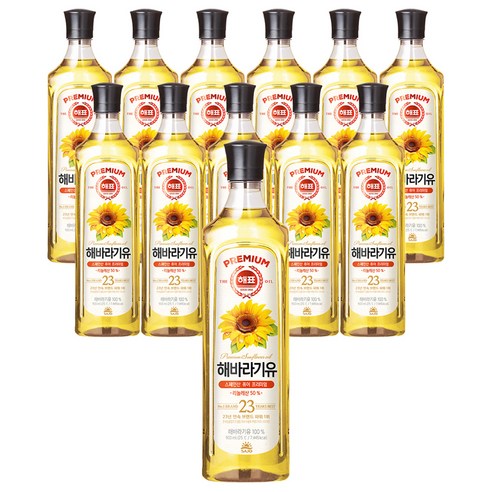 해표 해바라기유, 12개, 900ml