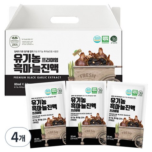 유기농마루 흑마늘 진액 프리미엄, 2.4L, 4개