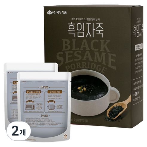 대두식품 흑임자죽 2p, 400g, 2개