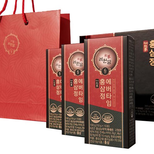 려원담 면역력 피로개선 6년근 홍삼정 에버타임 30p + 쇼핑백, 300g, 1세트