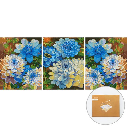 아트조이 DIY 보석 십자수 캔버스형 3단 세트 40 x 50 cm, 블루밍, 1세트