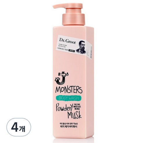 닥터그루트 제이몬스터즈 바디워시 파우더리 머스크향, 385ml, 4개