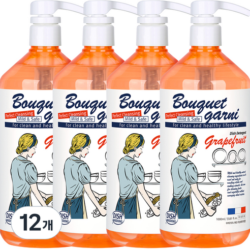 부케가르니 에코 주방세제 자몽향, 1000ml, 12개