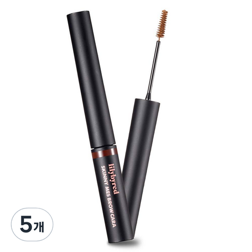릴리바이레드 스키니 메스 브로우 눈썹 마스카라 3.5g, 02 미디엄 브라운, 5개