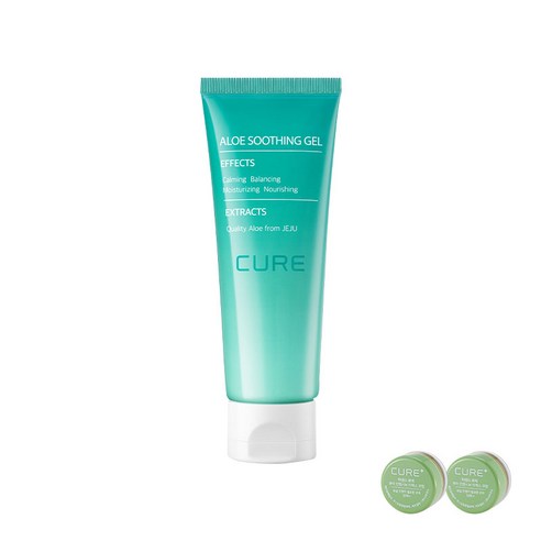 김정문알로에 큐어 맥시 알로에베라 겔 크림 100ml + 2x 크림 3.5g x 2p, 1세트