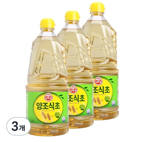 오뚜기 양조식초 1.5L 3병 식초말통 오뚜기 양조식초 1.5L 3병 식초말통