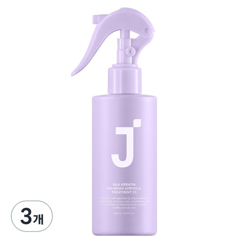 제이숲 실크 케라틴 노워시 앰플 트리트먼트 2X 스프레이형 헤어에센스, 200ml, 3개