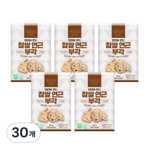 오희숙전통부각 찹쌀 연근 부각, 30g, 30개