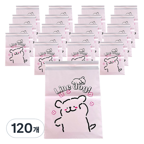 올하이 다용도 선물 포장 귀여운 캐릭터 포장봉투, 120개, 핑크
