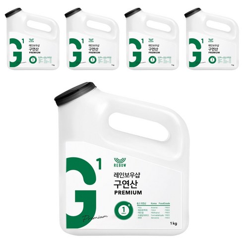 레인보우샵 구연산 프리미엄 톡톡이 용기 타입, 1kg, 5개