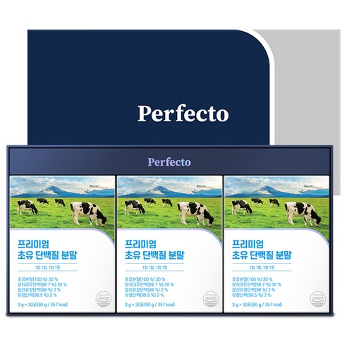 퍼펙토 프리미엄 초유 단백질 분말, 90g, 3개입