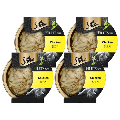 쉬바 어덜트 고양이 필렛 습식사료, 닭, 60g, 4개