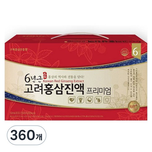 고려홍삼진흥원 6년근 고려홍삼진액 프리미엄, 50ml, 360개