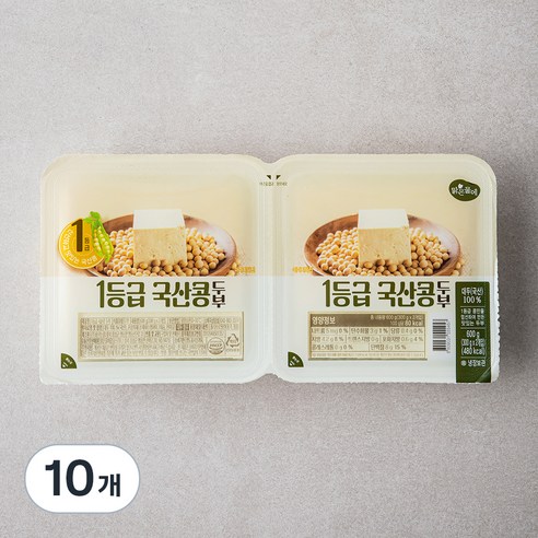맑은물에 1등급 국산콩 두부, 300g, 10개