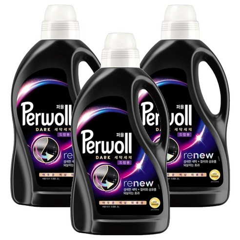 퍼울 다크 드럼용 액상세제 본품, 2L, 3개
