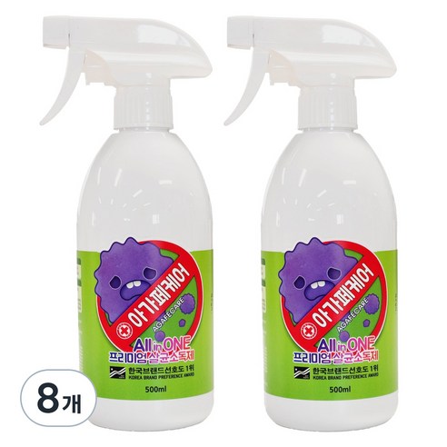 아가페케어 살균 소독제, 500ml, 8개