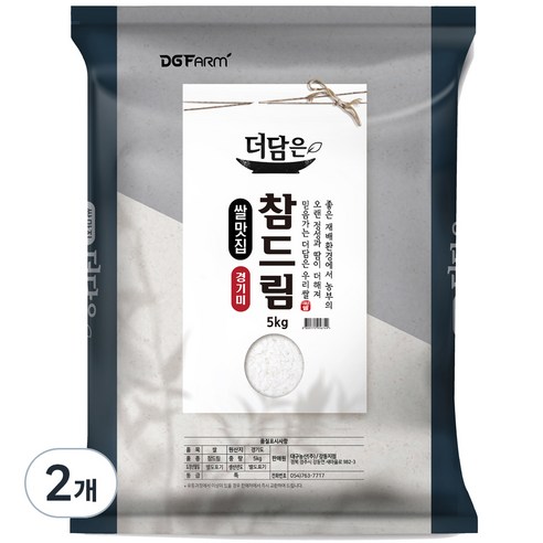 더담은 2024년산 햅쌀 경기미 참드림 쌀 특등급, 5kg, 2개