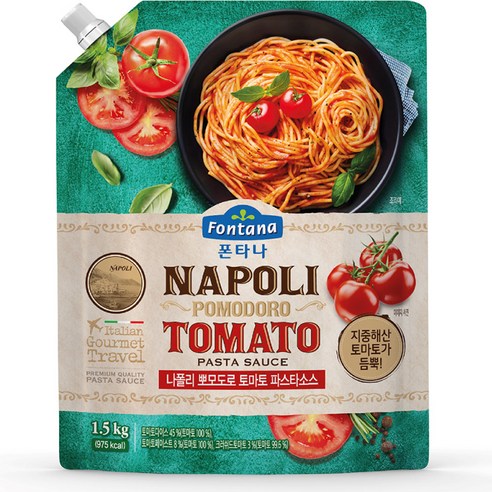 맛있는 폰타나 나폴리 뽀모도로 토마토 파스타소스, 1개, 1.5kg 장/소스/드레싱/식초