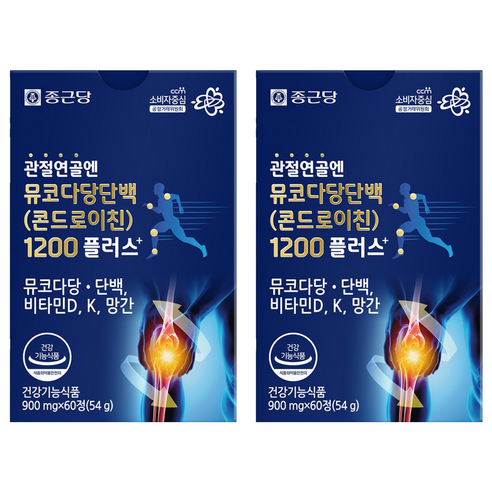 종근당 정품 관절연골엔 뮤코다당단백 콘드로이친 1200 플러스, 60정, 2개