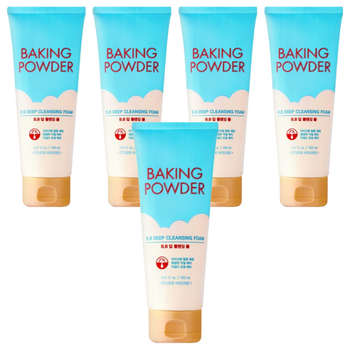 에뛰드 베이킹 파우더 BB딥 클렌징폼, 160ml, 5개