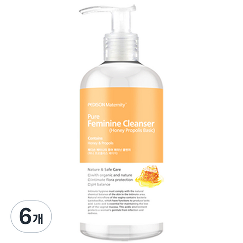 페디슨 퓨어 페미닌 허니프로폴리스 여성 청결제 액상형, 300ml, 6개