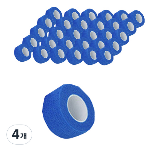 하이가이 고탄력 자가점착 코바 탄력 테이핑 압박붕대 블루 5cm, 4개, 24개입