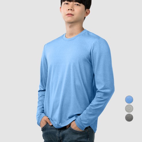 아르메데스 남성용 사방스판 라운드 긴팔 쿨티셔츠 AR202