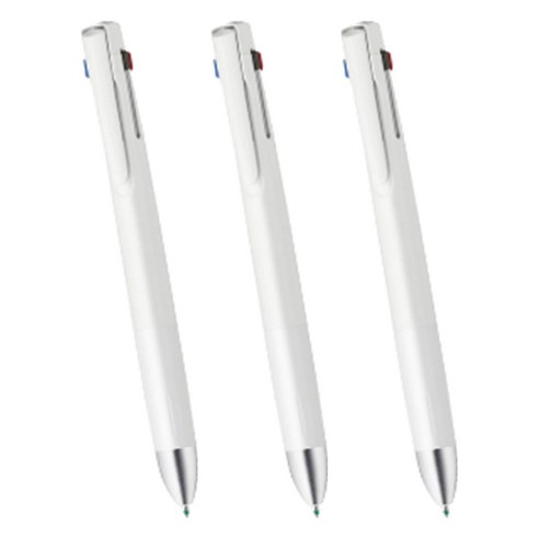 제브라 블렌 4 + S 펜 0.5mm, 화이트, 3개