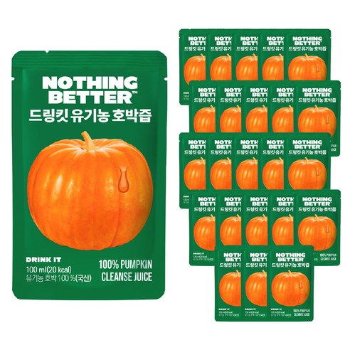 낫띵베럴 드링킷 유기농 호박즙, 100ml, 24개