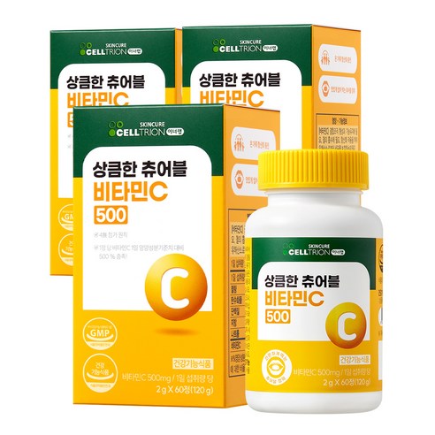 셀트리온 이너랩 상큼한 츄어블 비타민C 500, 60정, 120g, 3개