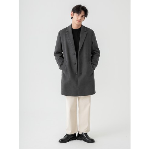 캐럿 남성용 데일리 오버핏 롱 코트