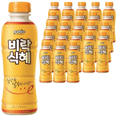 팔도 비락 식혜 500ml, 24개 청량하고 상큼한 한국 전통 음료