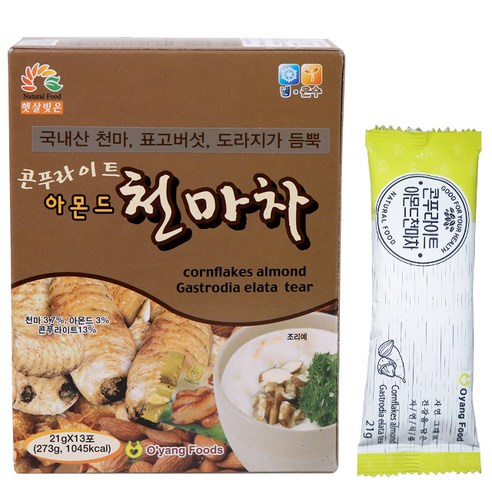 오양식품 콘푸라이트 아몬드 천마차, 21g, 13개입, 13개