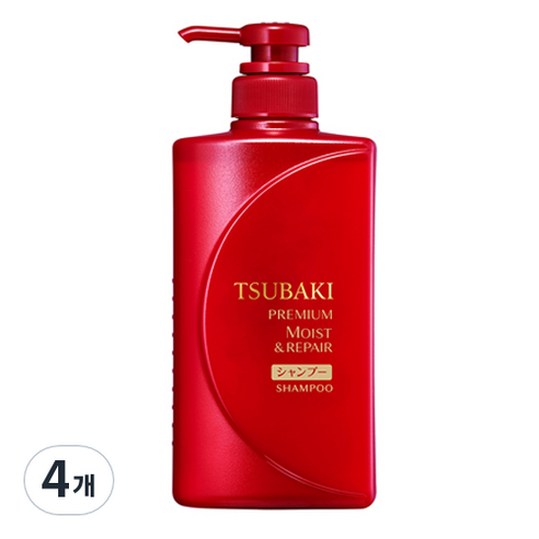츠바키 프리미엄 모이스트 리페어 샴푸 플로럴 프루티향, 490ml, 4개