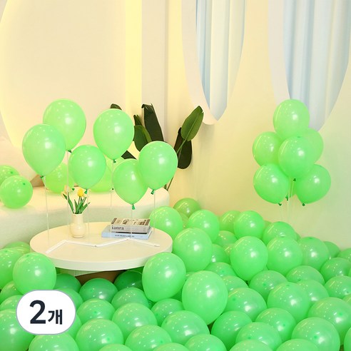 피앤비유니티 스탠다드 라운드 풍선 25cm 100p, 21 민트그린, 2개