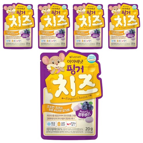 아이배냇 핑거 치즈 블루베리 20g, 혼합맛(치즈/블루베리), 5개