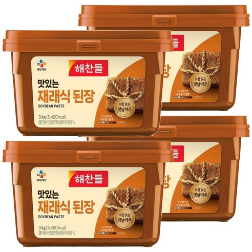 해찬들 맛있는 재래식 된장, 3kg, 4개