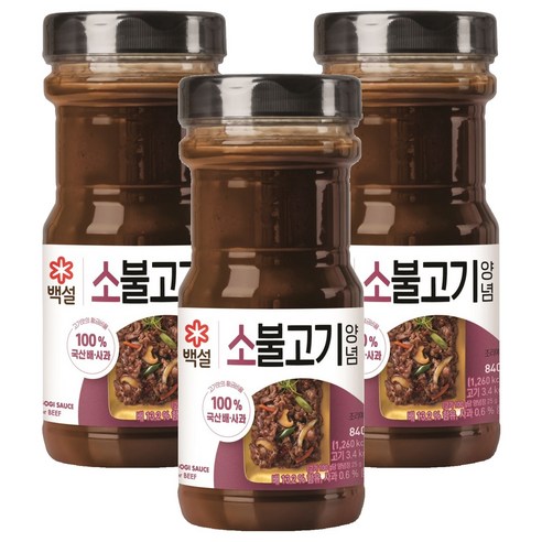 백설 소불고기 양념, 840g, 3개