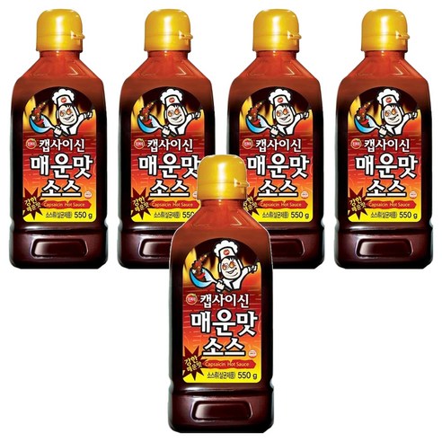 진미 캡사이신 매운맛 소스, 550g, 5개
