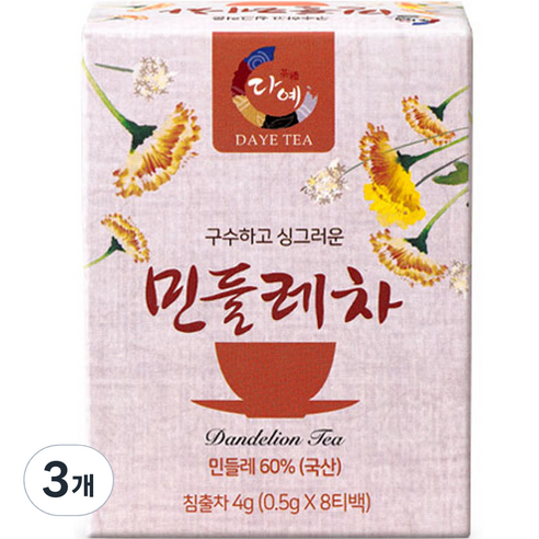 다예 민들레차 8p, 500mg, 8개입, 3개