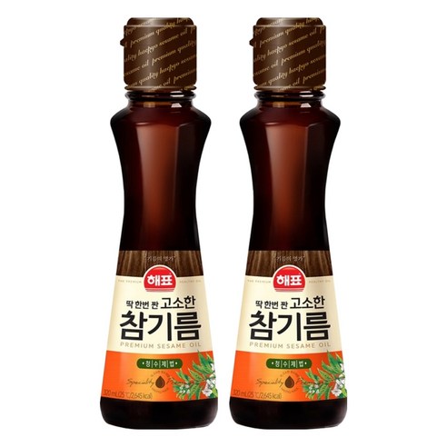 해표 고소한 참기름, 320ml, 2개